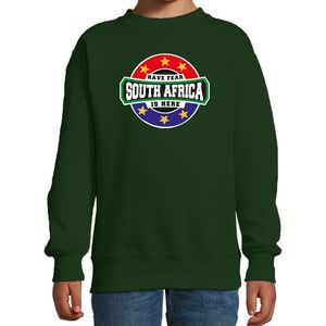 Have fear South Africa is here sweater met sterren embleem in de kleuren van de Zuid Afrikaanse vlag - groen - kids - Zuid Afrika supporter / Afrikaans elftal fan trui / EK / WK / kleding 98/104