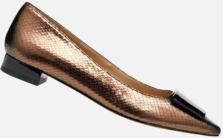 GEOX - Giselda15 - Ballerina's - Donkerbruin/Zwart