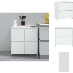 vidaXL Dressoir - minimalistisch ontwerp - 4 deuren - 70 x 41 x 75 cm - wit - Keukenkast