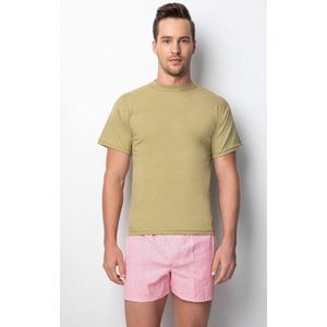 T-Shirt Voor Heren-6 stuks-Ronde Hals-Heren Hemd-Legergroen-M