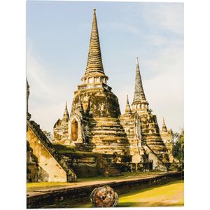 Vlag - Prachtige Puntige Wat Phra Si Sanphet Tempels in Ayutthaya, Thailand - 30x40 cm Foto op Polyester Vlag