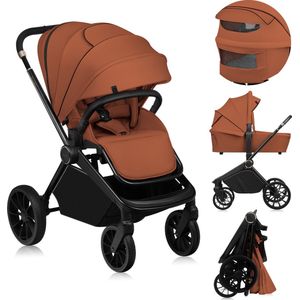Lionelo Mika Plus - Kinderwagen 2in1 - XXL SET - Veelzijdig en jaarrond - Grote wielen - tot 22kg - Bediening met een hand - Voor alle soorten terrein - Accessoireset