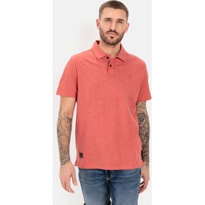 camel active Piqué poloshirt gemaakt van gecertificeerd organic cotton - Maat menswear-S - Faded Red