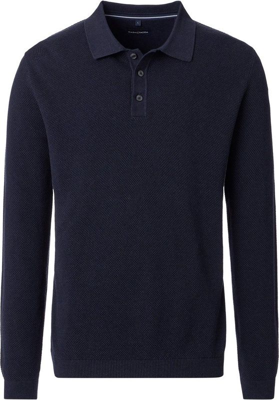 Casa Moda - Polo Lange Mouw - Donkerblauw