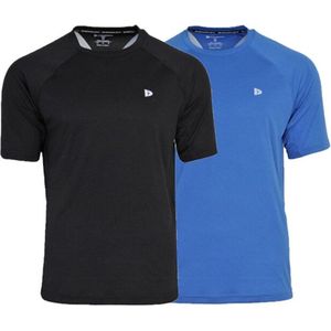 Donnay - 2-Pack Sport T-shirt André - Multi sportshirt - Sportshirt - Black/True blue - Maat 3XL