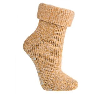 Wollen sokken | anti slip | maat 35-38 | kleur oranje | lama wol | 2 paar