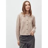 MbyM - Pallioma-M - Gebreid Vest - Beige - Kraag met Knoopsluiting