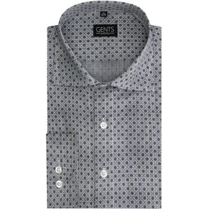 GENTS - Bloemprint - Katoen - Grijs - Maat EU40/M