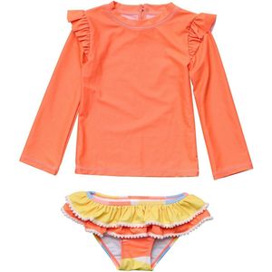 Snapper Rock - UV Zwemset voor baby's en kinderen - Lange mouw - Good Vibe - Oranje - maat 6-12 (69-75cm)
