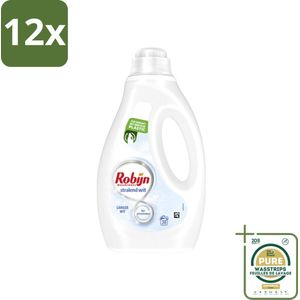 Robijn - Stralend Wit - Vloeibaar Wasmiddel - 20 Wasbeurten - Voordeelverpakking - 12 stuks - Vloeibaar wasmiddel - Wasverzachter