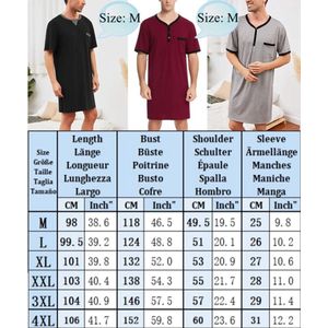 Heren Nachtjapon - Katoenen Pyjama's - Korte en Lange Mouwen - Comfortabele Draagervaring