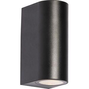 QAZQA baleno - Moderne Wandlamp Up Down voor buiten - 2 lichts - L 6.8 cm - Zwart - Buitenverlichting