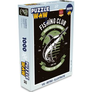 Puzzel Vis - Retro - Illustratie - Legpuzzel - Puzzel 1000 stukjes volwassenen