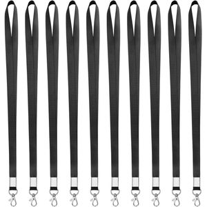 Sleutelbanden met metalen draaibare karabijnhaak haken voor kaarthoes ID-kaart 10 stuks