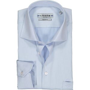 Ledub regular fit overhemd - lichtblauw twill - Strijkvrij - Boordmaat: 40