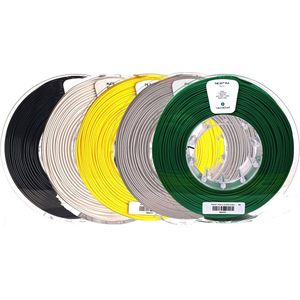 Kexcelled PLA Combideal 5 x 500g = 2,5kg (Zwart, Wit, Geel, Grijs + Groen) 3D Printer filament NIEUW VOORRAAD!!