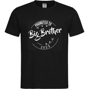 Shirt Aankondiging zwangerschap Promoted to Big Brother 2025 | korte mouw | Zwart/wit | maat 98/104 zwangerschap aankondiging bekendmaking Baby big bro brother Grote Broer