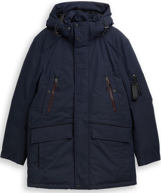 Tom Tailor - Functionele Jas - Sky Captain Blue - Met Capuchon - Ritssluiting