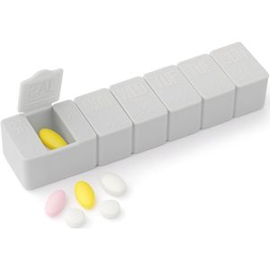 Pillendoosje I Pillendoos 7 Dagen I Medicijn doosje I Pil Box I 1 Week I Met Dagindeling I Grijs