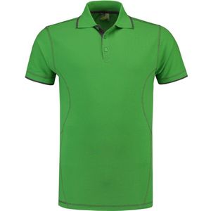 Lemon & Soda polo voor heren in de kleur lime in de maat XL met contrast details.