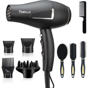 Professionele Föhn 2100W met Ionen Techniek - Sneldrogen, 3 Warmte-instellingen, 2 Snelheden, Diffuser en Styling Kammen