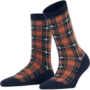 Burlington X-Mas Tartan damessokken - blauw (marine) - Maat: 36-41