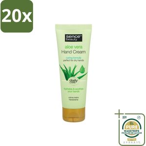 20 x Sence - Aloë Vera - Handcrème - Hydraterend - 75 ml - Grootverpakking - Handcrème Aloë Vera - Droge Handen - Handverzorging - Voedende Handcrème - Kalmerende Handcrème