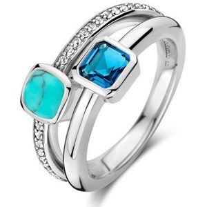 TI SENTO Dames Ring - 925 zilver - Blauw - Maat 17.25 mm / maat 54 - 12326DB