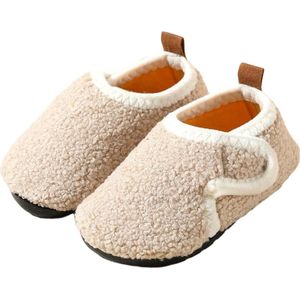 Herfst/Winter Kinder Katoenen Pantoffels - Antislip Katoenen Pantoffels met Zachte Zolen - Peuter en Baby Wandelende Katoenen Pantoffels - Warme Antislip Katoenen Pantoffels voor Binnen - Klittenband Ontwerp - 24/25