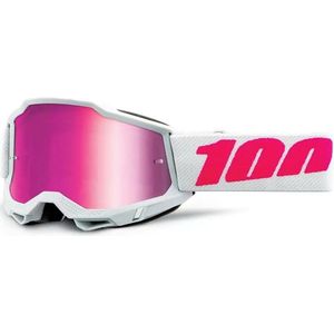 100% Accuri 2 Keetz - Motocross Enduro Crossbril BMX MTB Bril met Spiegel Lens - Wit / Roze