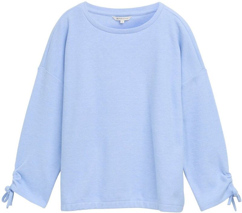 TOM TAILOR Denim Sweatshirt voor dames, 12155, lichtblauw melange, XXL