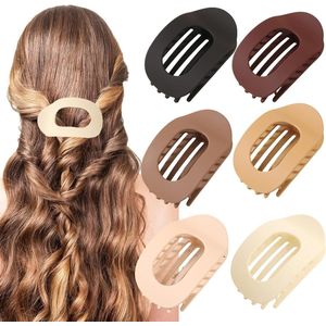 6pcs Flat Haarclips voor Vrouwen - Ergonomische Gebogen Haar Klemmen voor Dikker Dun Krullend Haar - Matte Grote Eendebek Klem Sterke Grip