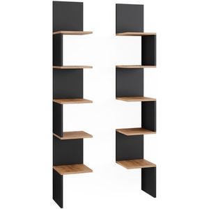Vicco Paolo Hoekplank – 28 x 175.4 cm Set van 2 Antraciet Set van 2
