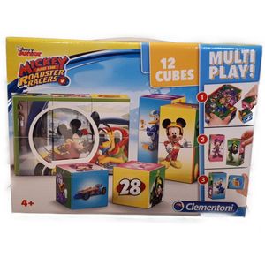 Disney Junior - Blokken puzzel - Mickey Mouse - Donald Duck - Pluto - Goofy - Minnie Mouse - Katrien Duck - Mickey and the Roadster Racers - 12 Blokken - Verjaardag Cadeau Tip !!