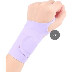 U Fit One Pols Compressie Brace - 2 Stuks - Polsbandage - Wrist Support - Compressie Handschoen - RSI - Ondersteuning & Versteviging - Paars
