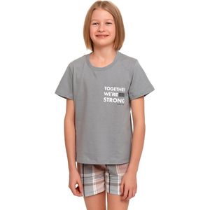 Doctor Nap Katoenen Matching Pyjama Meisjes Jongens Strong Kort Grijs PDU.4437 110/116