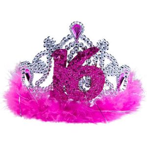 Folat - Tiara Roze Bont Sweet 16