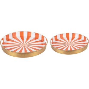 Present Time Schaal Candy Swirl - Oranje - Ø31cm - IJzer - Moederdag - Moederdag Cadeau - Moederdag Cadeautje - Moederdag Cadeau idee