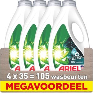 Ariel - Vloeibaar Wasmiddel - 4 x 35 Wasbeurten - Met Touch Van Lenor Unstoppables