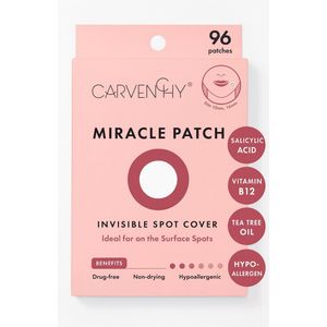 Carvenchy Acne Patches – Onzichtbare puistjespatch dag & nacht – Hydrocolloïde acne stickers, hypoallergeen, 4 maten – Pimple patch - 96 Stuks
