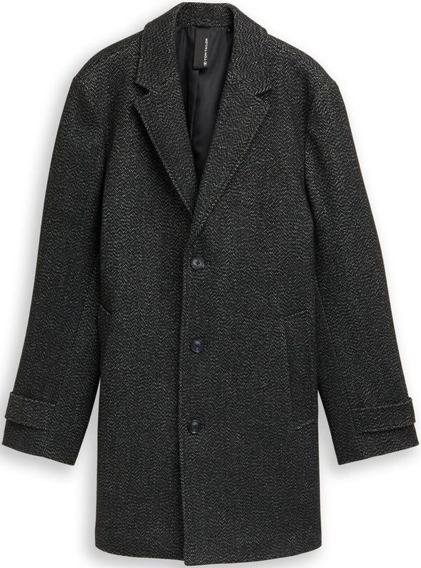 TOM TAILOR - Winterjas - Grijs / Zwart - Klassieke Mantel