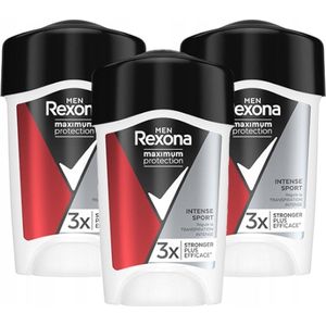 Rexona Men Deo Creme - Maximum Protection Intense Sport - Voordeelverpakking 3 x 45 ml