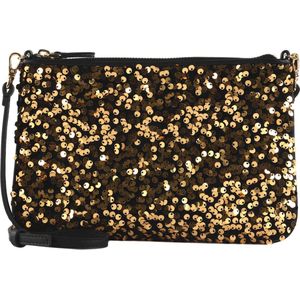 COCCINELLE Leren Schoudertas Koppeling Best Paillettes Crossbody Bag Golden / Noir Zwart