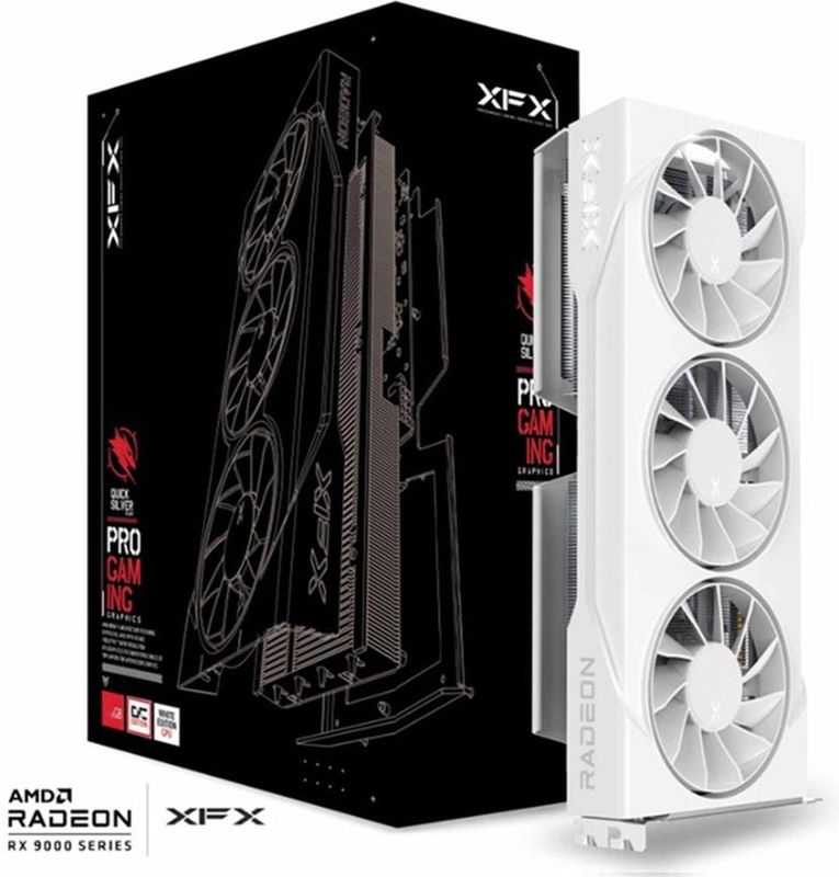 XFX - Swift RX 9060 XT OC - Videokaart - Wit - 16 GB GDDR6, 3 Ventilatoren, 7680 x 4320 Pixels