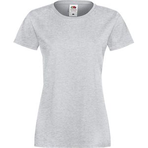 Fruit Of The Loom Lady-Fit Dames Sofspun® T-shirt - Heide Grijs - Extra Large