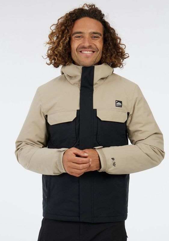 Protest - PRTKajo - Ski-jas - Beige/Zwart - Slim-fit - 10K Waterafstotend