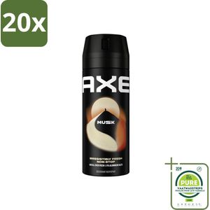20 x Axe Deodorant Bodyspray Musk 150 ml - Grootverpakking - Deodorant - Mannelijke Geur - Musk - Patchouli - Fougere
