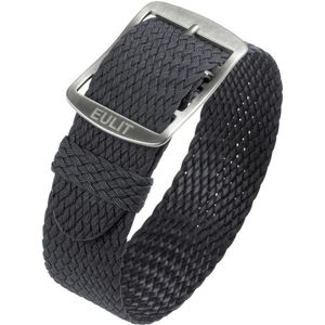 EULIT horlogeband - perlon - 18 mm - grijs - metalen gesp