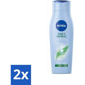 NIVEA 2-in-1 Shampoo + Conditioner Care Express 250 ml - Voordeelverpakking - 2 stuks