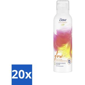 20 x Dove Douche- & Scheerschuim - Bath Therapy - Glow - Bloedsinaasappel & Rabarber - 200 ml - Dove Bath Therapy Glow Douche - Niacinamide Schuim - Huidverzorging - Huidglow - Scheerschuim Onder De Douche